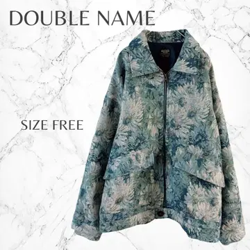 더블 네임 고블랑 직조 자켓 블루종 꽃무늬 개성 빈티지풍