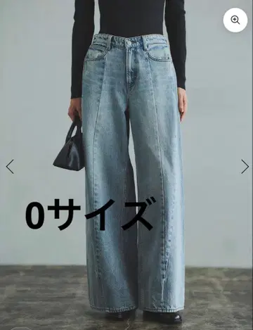 anuans 사이드 턱 캐주얼 와이드 데님 0