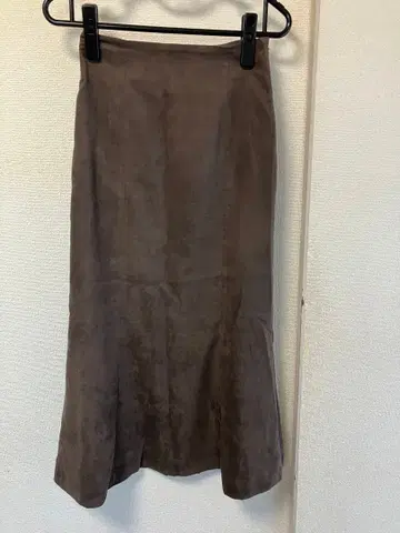 노블 페이크 스웨이드 머메이드 스커트 브라운 36