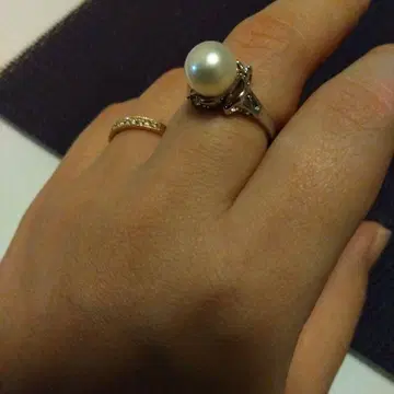 화이트 펄 클래식 반지