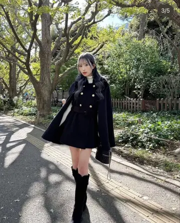 이토 모모모 셰리미 퍼 케이프 코트