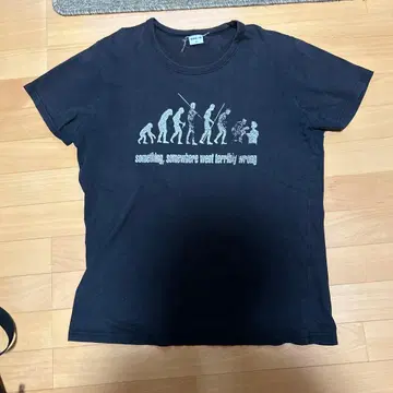 인류 진화 디자인 T셔츠 XL 블랙