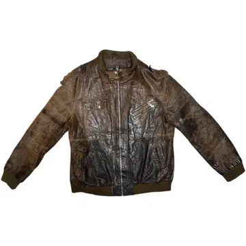 레어 멧돼지 가죽 100% FLAVOR 가죽 자켓 XL 브라운 빈티지