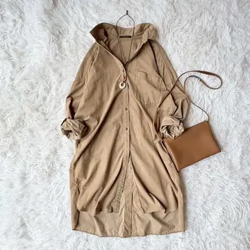 BARNYARDSTORM 셔츠 원피스 긴팔 브라운 코듀로이