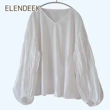 ELENDEEK 엘렌딕 블라우스 셔링 볼륨 소매 뽕