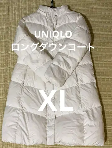 UNIQLO 화이트 다운 롱 코트 XL