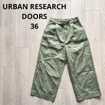 어반 리서치 도어스 카키 가우초 팬츠 코튼 린넨 36