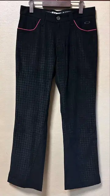 OAKLEY 블랙 체크 패턴 팬츠 남성용 사이즈 32