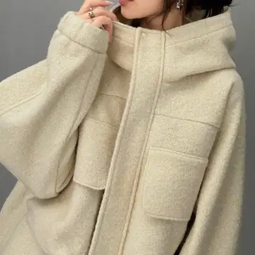 블루종 아우터 [ JaVa 자바 콜라보 ] 테디 샤기 빅 후드