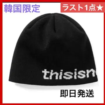 한국 한정판 새상품 thisisneverthat 니트 모자 비니 블랙