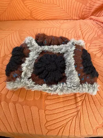 블루 브라운 블랙 꽃 퍼 모자 핸드메이드 겨울