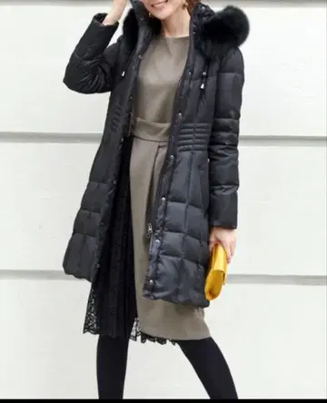 RUIRUE BOUTIQUE 허리 핏 롱 다운 코트