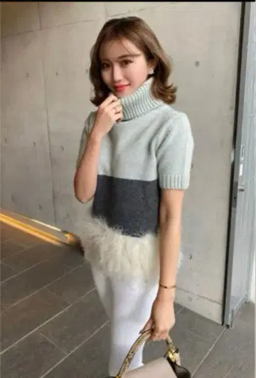 최단 당일 익명 배송 sheller 멀티 컬러 오프 터틀 페더 니트