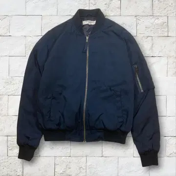 블루종 자켓 짧은 기장 MA-1 안감 퀼팅 네이비 스트릿 가을/겨울