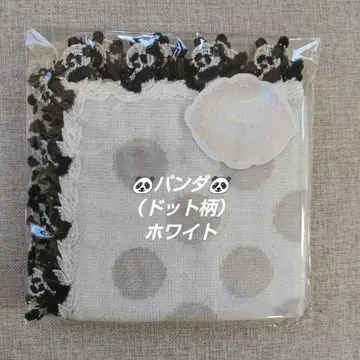 치카자와 레이스 타월 손수건 팬더 (도트 무늬) 화이트 1개