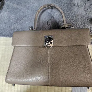 Cefun 그레이 가죽 핸드백