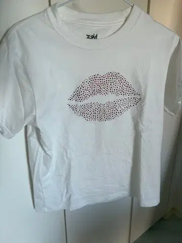 jiggy's 립 프린트 화이트 T셔츠