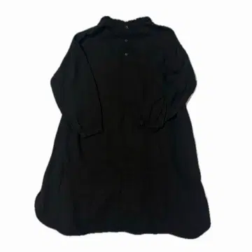 [새상품급] ista-ire 린넨 울 프릴 옷깃 원피스 긴팔 블랙