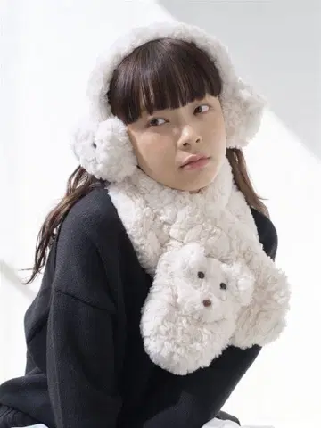 복슬복슬 강아지 귀도리 강아지 머플러 세트 츄츄안나