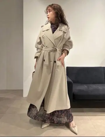 [ 새상품 ] FRAY ID 스프링 오버 트렌치코트 LBEG 1 사이즈