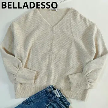택 포함 새상품 BELLADESSO 폭스 울 니트 40 일본제