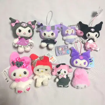 마이멜로디 쿠로미 봉제 인형 키체인 9개 세트