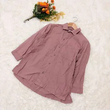 CIAOPANIC TYPY 셔츠 더스티 핑크 마 혼방 루즈핏 내추럴