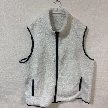 레어 TIME and Tru [ 3XL ] 플리스 베스트 자켓 화이트