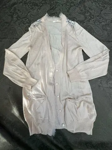 [ 미사용 컨디션 최상 ] snidel 비즈 장식 롱 가디건