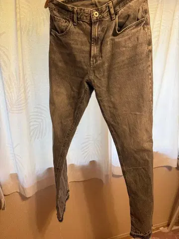 ZARA 그레이 릴랙스 플레어 컷오프 청바지 31 x 34