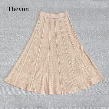 제본 케이블 짜임 니트 플레어 스커트(F) 허리밴딩 드레이핑 체형 커버