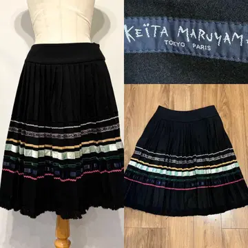 KEITAMARUYAMA 케이타 마루야마 울 플리츠 스커트 벨벳