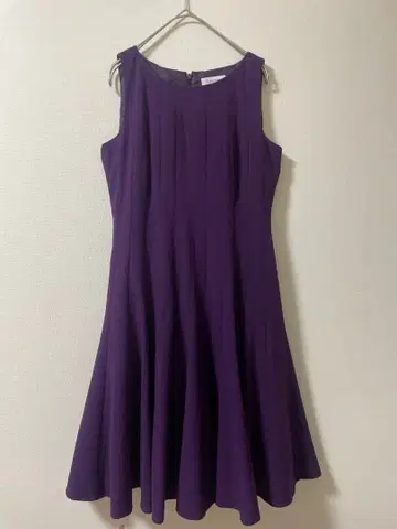 Calvin Klein 슬리브리스 플레어 원피스 퍼플 2-49