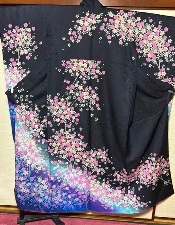 블랙 x 블루 밤벚꽃 후리소데 기장 157