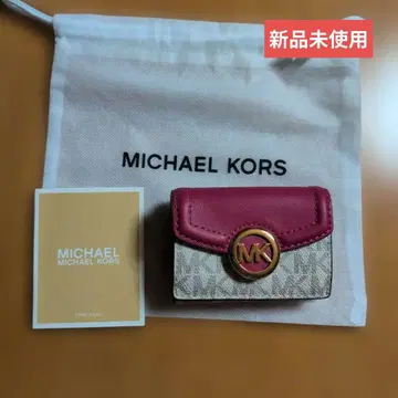 MICHAEL KORS 3단 폴더형 지갑 핑크/베이지