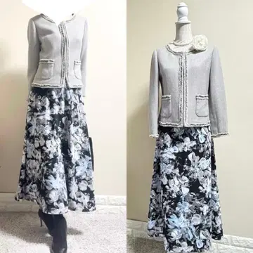 L 수트! 유나이티드 애로우즈 트위드 자켓 쿠 드 샹스 스커트