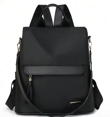 블랙 합성 피혁 럭색/백팩