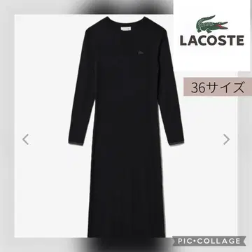 LACOSTE 워셔블 울 리브 니트 드레스 / 리브 니트 원피스