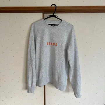 BEAMS 그레이 크루넥 맨투맨