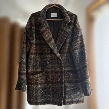 체크 무늬 체스터 코트 M 새상품