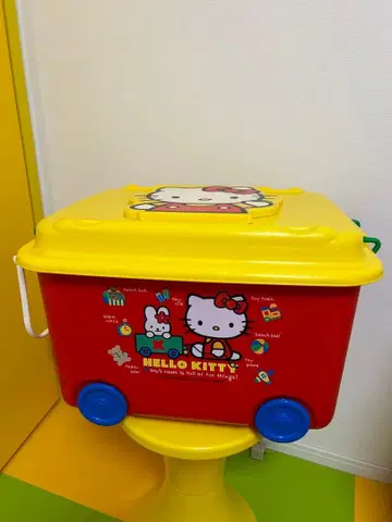 레트로 헬로키티 수납 박스 캐스터 포함 장난감 상자 산리오