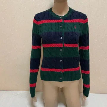 폴로 랄프로렌 케이블 니트 코튼 가디건 크리스마스 보더 ralph