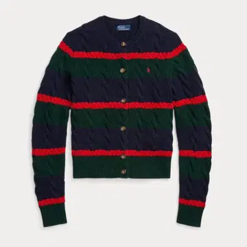 폴로 랄프로렌 케이블 니트 코튼 가디건 크리스마스 보더 ralph