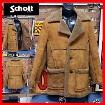 90s 빈티지 Schott 양가죽 패치워크 무스탕 코트