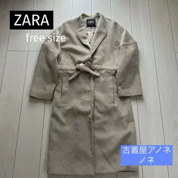 00s 빈티지 ZARA 롱 코트 허리 리본 그런지 y2k