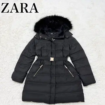 컨디션 최상 ZARA 다운 코트 24년제 퍼 보아 벨트 포함 A라인 M
