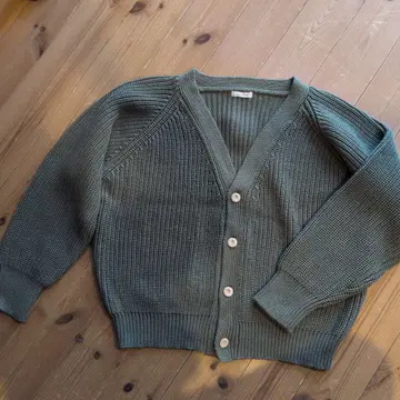 새상품 seed and soil 그린 V넥 가디건