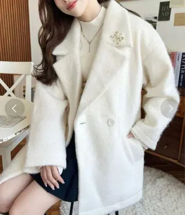 미사용 새상품 moment+ 샤기 코트 L