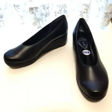 컨디션 최상 퍼스트 컨택트 네이비 통굽 웨지솔 저반발 일본제 24.5cm