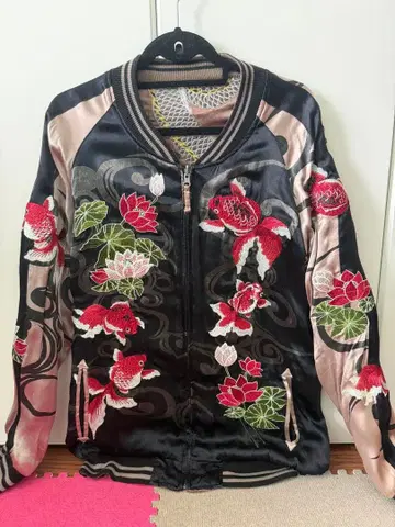 [ 미야비유이 ] 일본풍 패턴 리버서블 스카잔 금붕어와 연꽃 & 용호